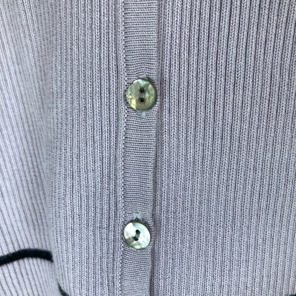 Casual Corner Lavender V-Neck Cardigan Vintage Preppy Cottagecore Y2K - Picture 5 of 14